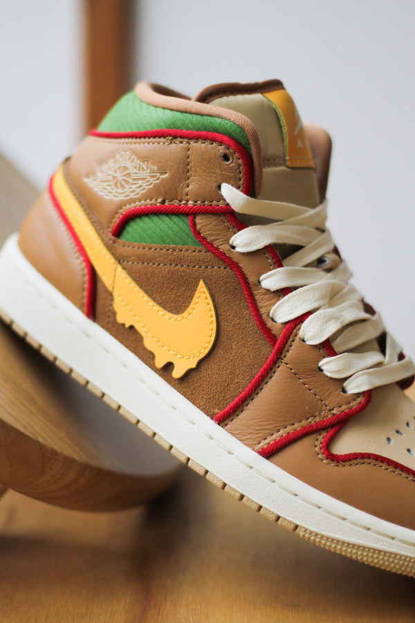 AIR JORDAN 1 MID SE "FLAX/UNIVERSITY GOLD-SESAME-COCONUT MILK"