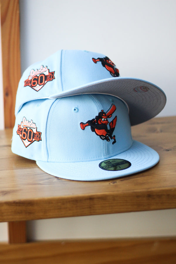 2014 BALTIMORE ORIOLES DOSCIENTOS BLUE FITTED W/ GREY UNDER VISOR