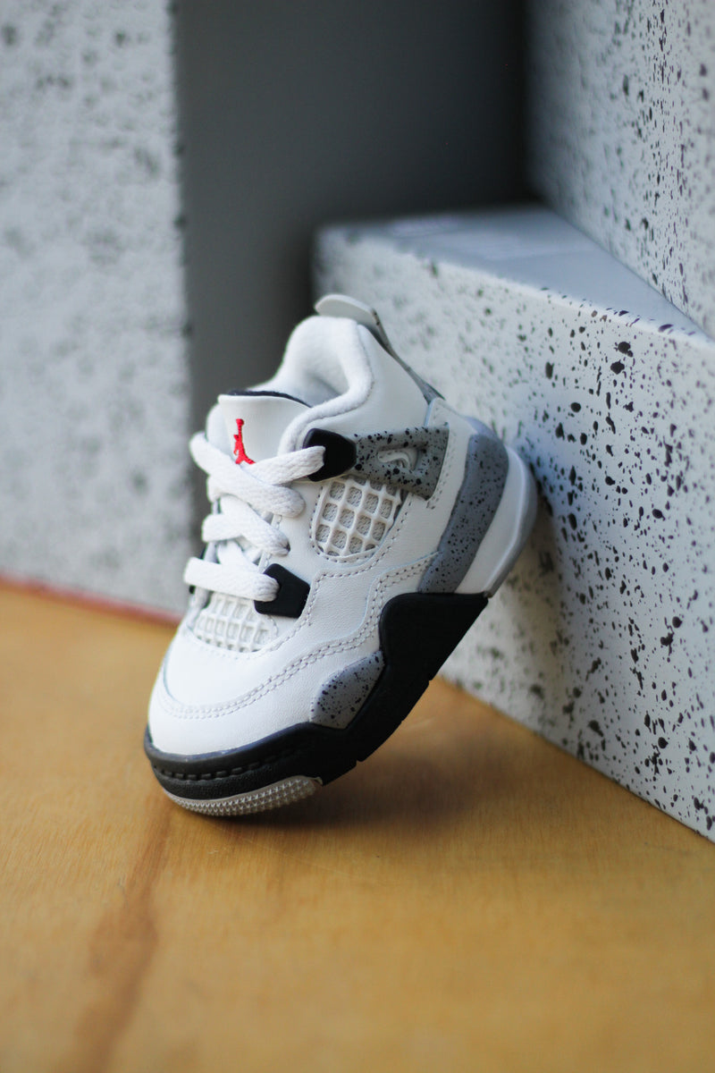 JORDAN 4 RETRO (TD) "SUMMIT WHITE/FIRE RED-CEMENT GREY-BLACK"
