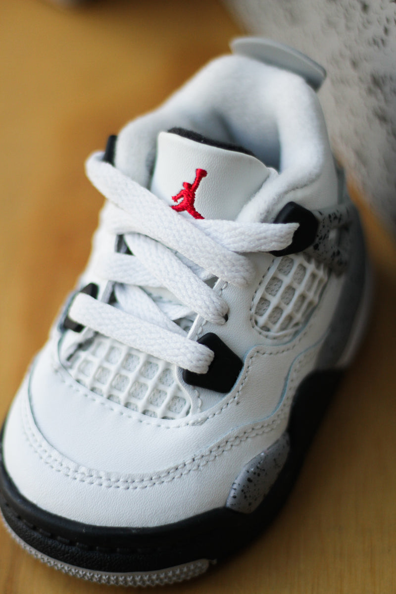 JORDAN 4 RETRO (TD) "SUMMIT WHITE/FIRE RED-CEMENT GREY-BLACK"