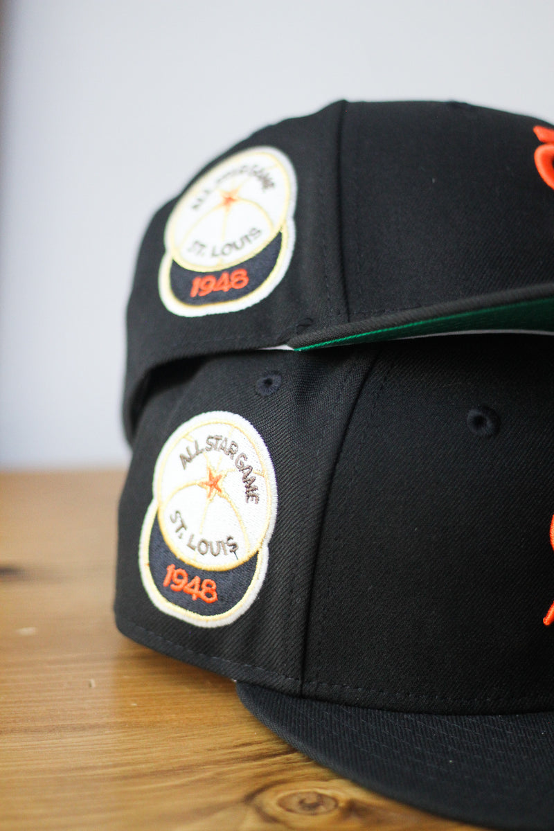 1948 ST LOUIS BROWNS BLACK FITTED W/ GREEN UNDER VISOR