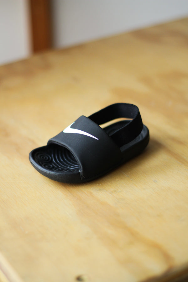 NIKE KAWA SLIDE (TD) "BLACK/WHITE-WHITE-WHITE"