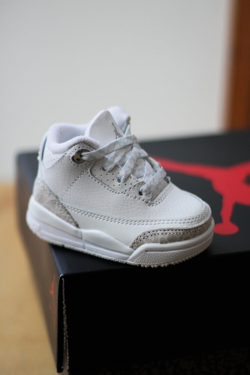 JORDAN 3 RETRO (TD) "WHITE/METALLIC SILVER-WHITE"