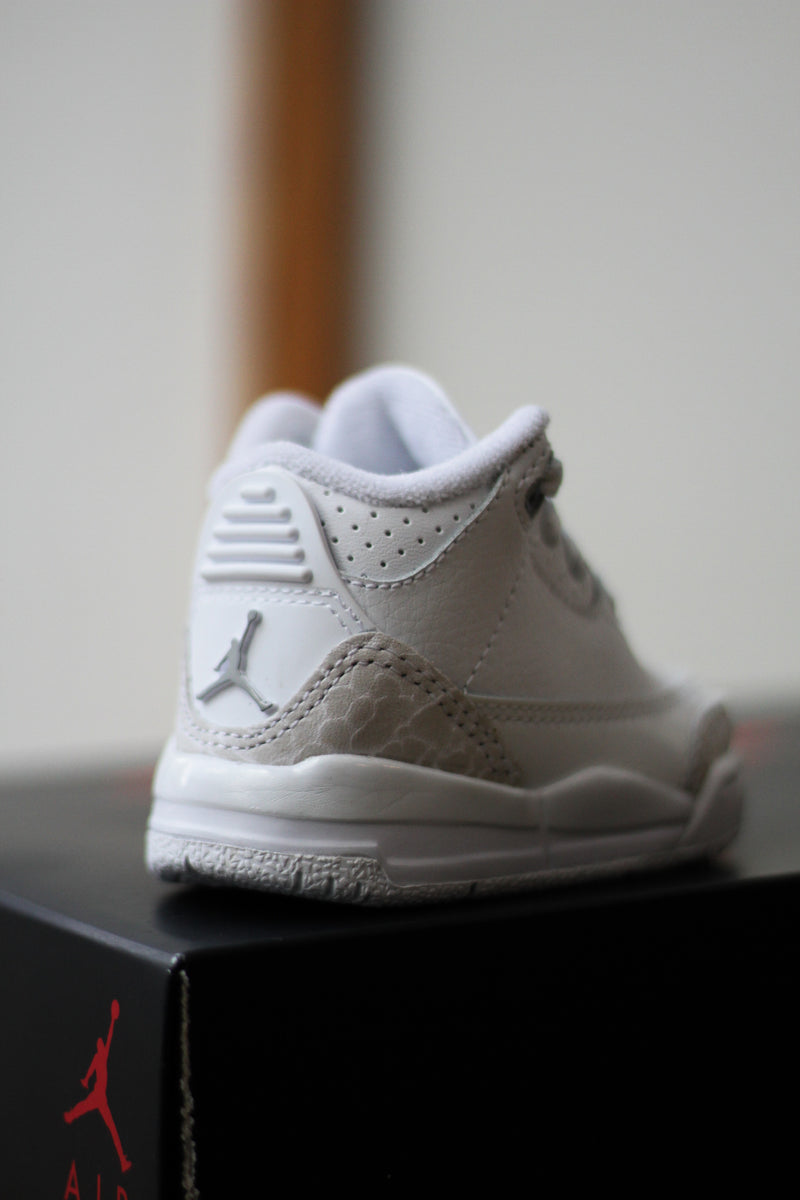 JORDAN 3 RETRO (TD) "WHITE/METALLIC SILVER-WHITE"