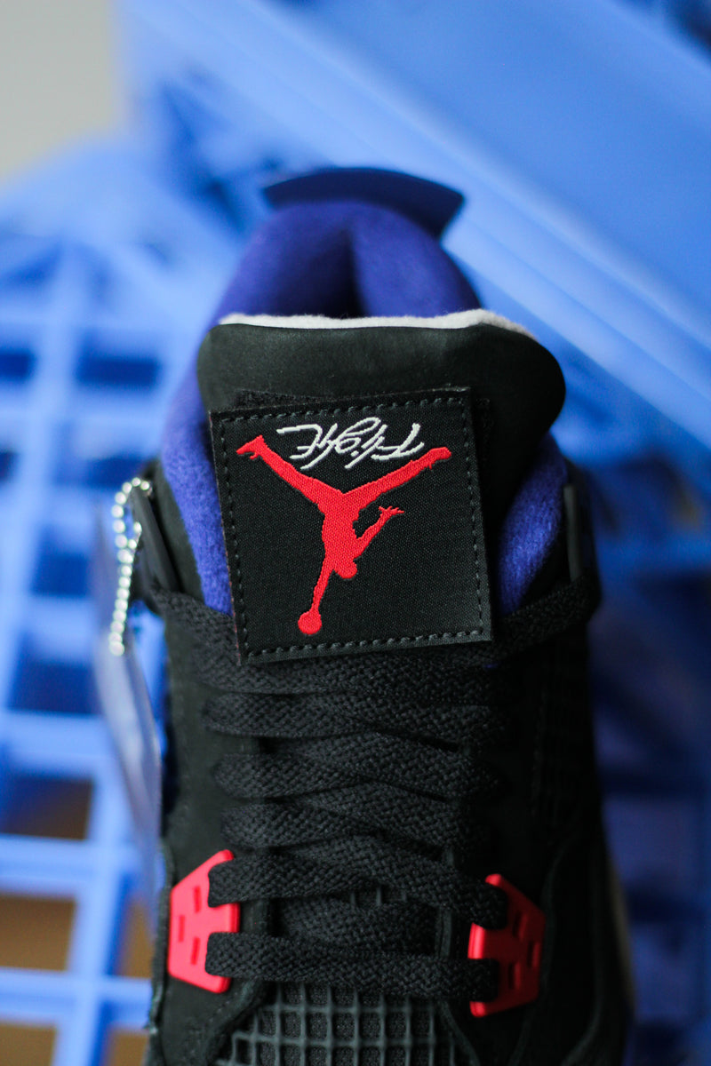 AIR JORDAN 4 RETRO (GS) "BLACK/FIRE RED-DEEP ROYAL BLUE"