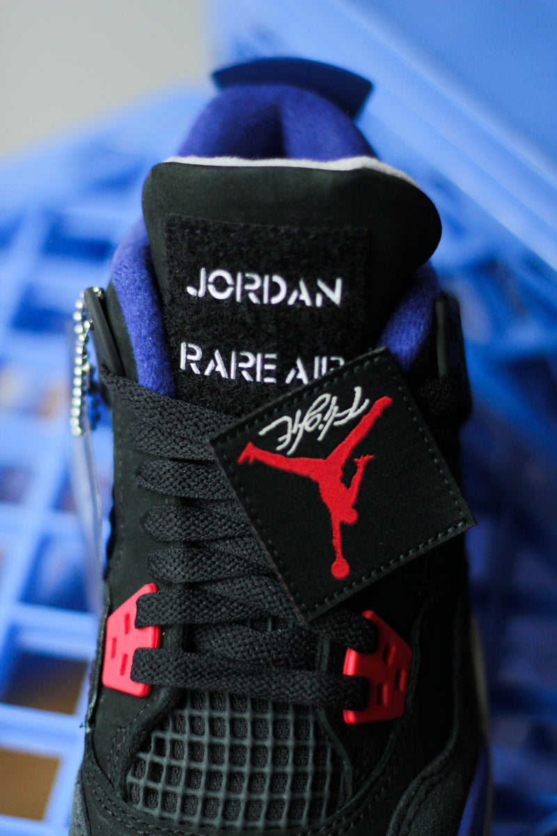AIR JORDAN 4 RETRO (GS) "BLACK/FIRE RED-DEEP ROYAL BLUE"