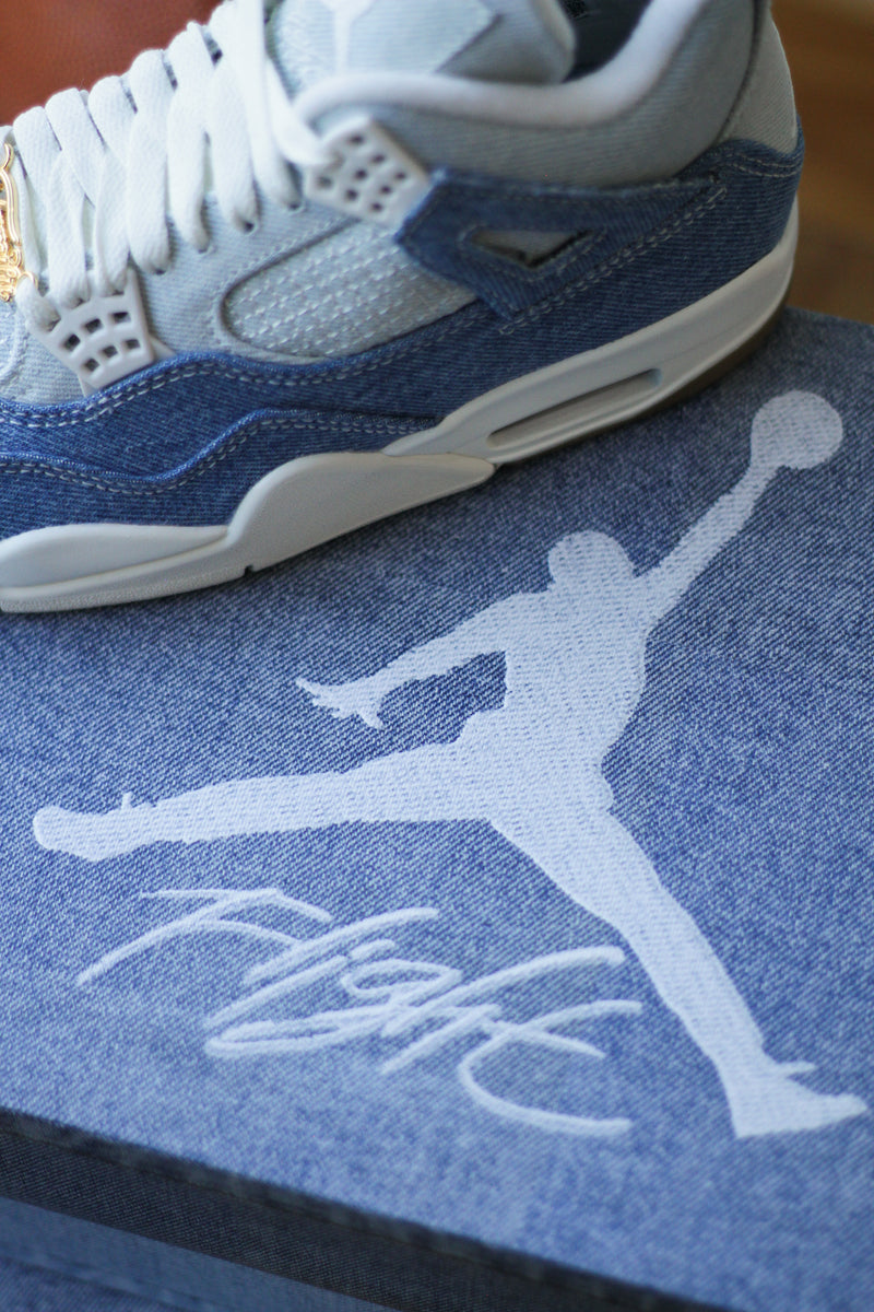 W AIR JORDAN 4 RETRO "SAIL/SAIL-GUM LIGHT BROWN-WORN BLUE"1