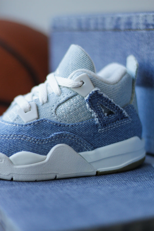 JORDAN 4 RETRO (TD) "SAIL/WORN BLUE-METALLIC GOLD"