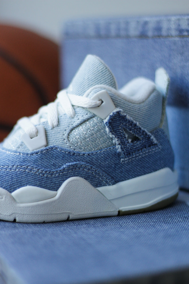 JORDAN 4 RETRO (TD) "SAIL/WORN BLUE-METALLIC GOLD"