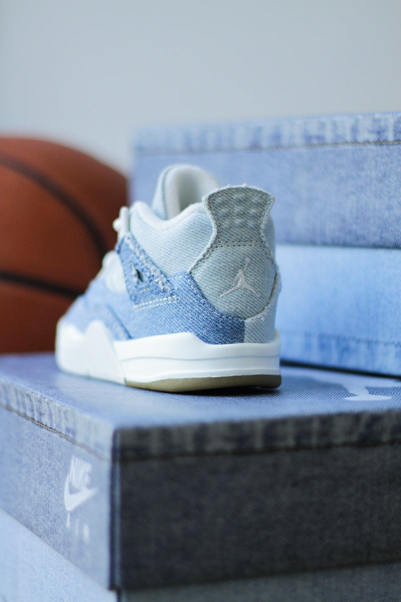 JORDAN 4 RETRO (TD) "SAIL/WORN BLUE-METALLIC GOLD"