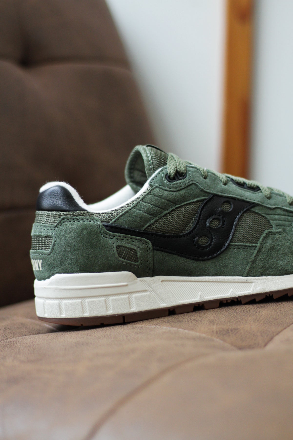 Saucony Shadow 5000 Green White Black Leather Sneaker Shoes S70404 Men\'s size 10 Saucony Original Shadow 5000 - Green/Off White - Swell-O-Phonic main image 2