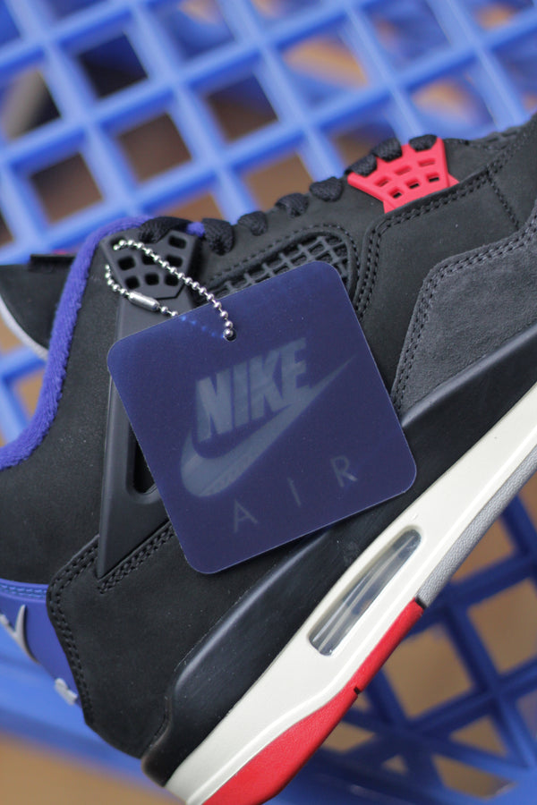 AIR JORDAN 4 RETRO "BLACK/FIRE RED-DEEP ROYAL BLUE"