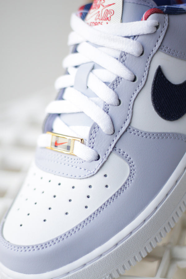 NIKE AIR FORCE 1 LV8 (GS) "WHITE/MIDNIGHT NAVY-WHITE-GHOST"