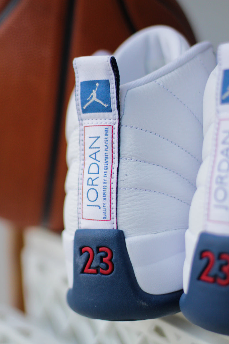 AIR JORDAN 12 RETRO "WHITE/FRENCH BLUE-METALLIC SILVER"