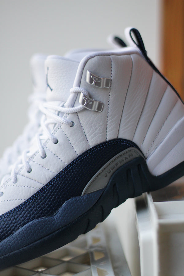 AIR JORDAN 12 RETRO (GS) "WHITE/FRENCH BLUE-METALLIC SILVER"
