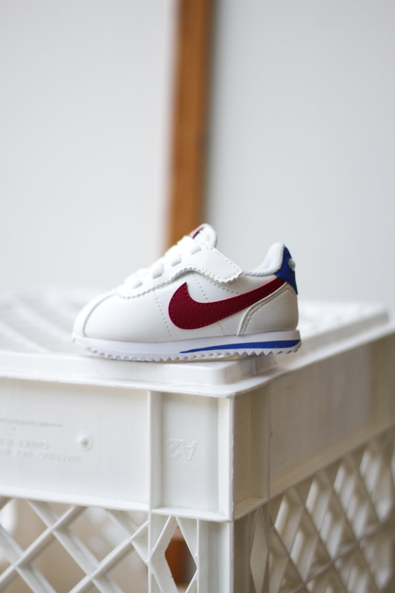 NIKE CORTEZ EASYON (TD) "SUMMIT WHITE/NOBLE RED-HYPER ROYAL-WHITE"