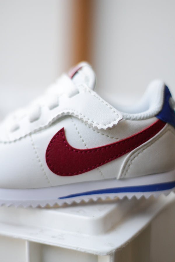 NIKE CORTEZ EASYON (TD) "SUMMIT WHITE/NOBLE RED-HYPER ROYAL-WHITE"