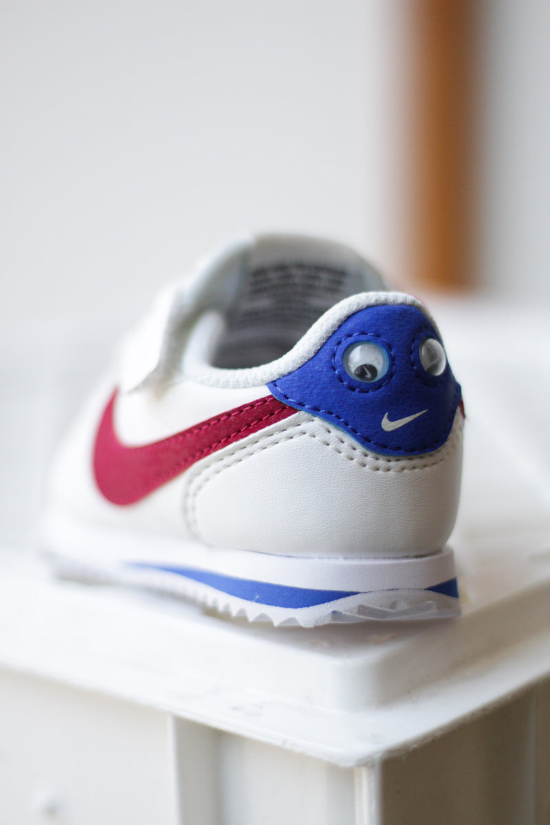 NIKE CORTEZ EASYON (TD) "SUMMIT WHITE/NOBLE RED-HYPER ROYAL-WHITE"