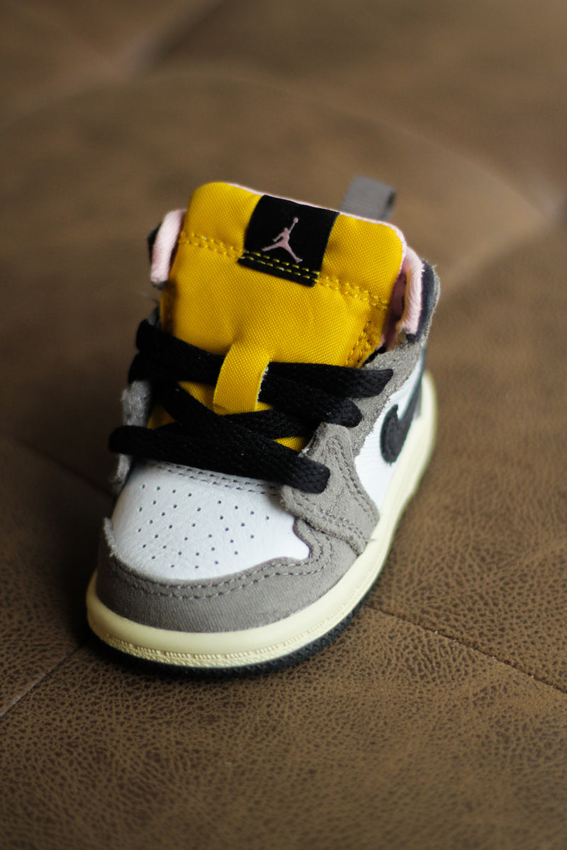 JORDAN 1 MID SE (TD) "WHITE/OIL GREY-CAVE STONE-DARK SULFUR"