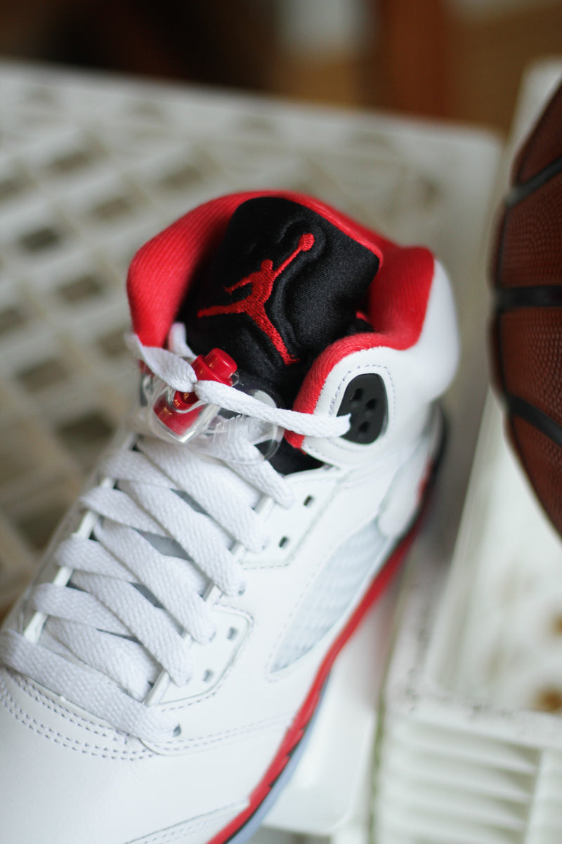 AIR JORDAN 5 RETRO (GS) "WHITE/FIRE RED-BLACK"