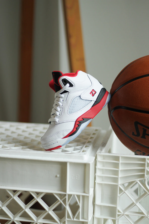 JORDAN 5 RETRO OG (PS) "WHITE/FIRE RED-BLACK"