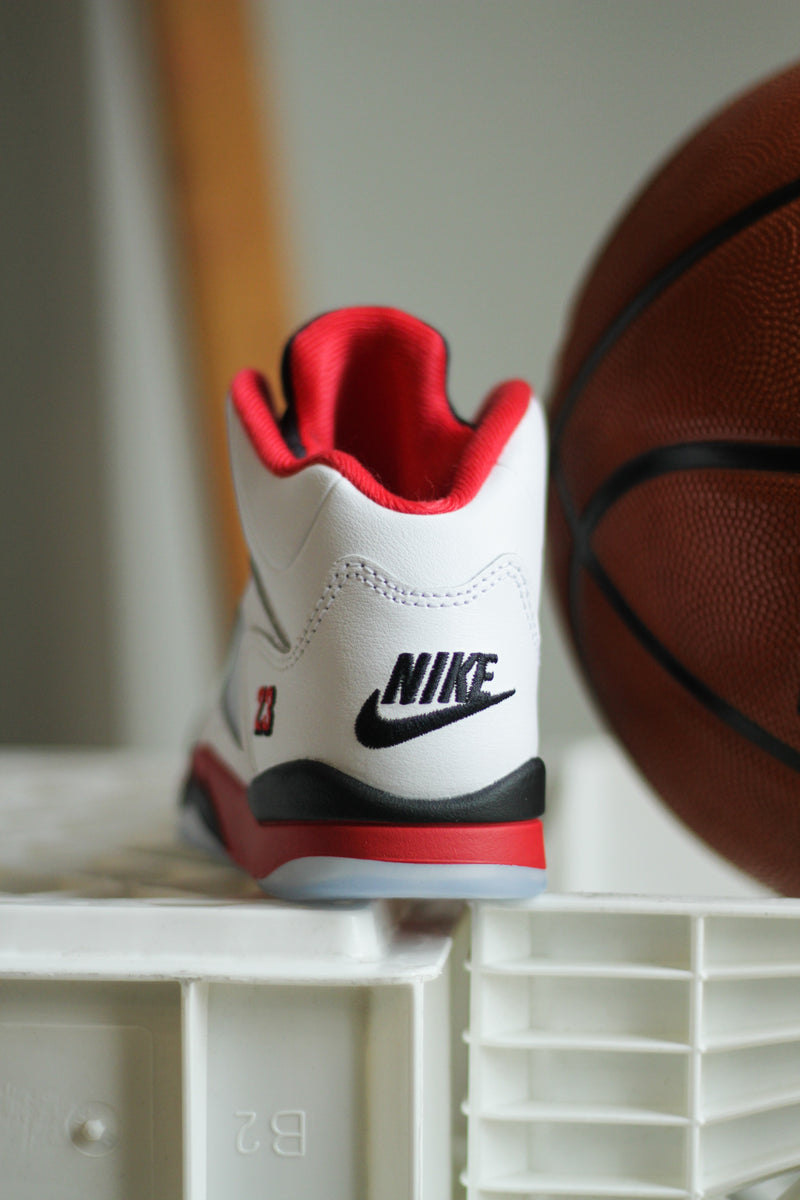 JORDAN 5 RETRO OG (PS) "WHITE/FIRE RED-BLACK"