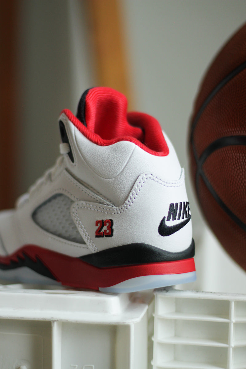 JORDAN 5 RETRO OG (PS) "WHITE/FIRE RED-BLACK"