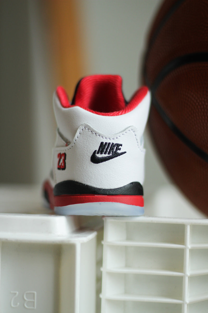 JORDAN 5 RETRO (TD) "WHITE/FIRE RED-BLACK"