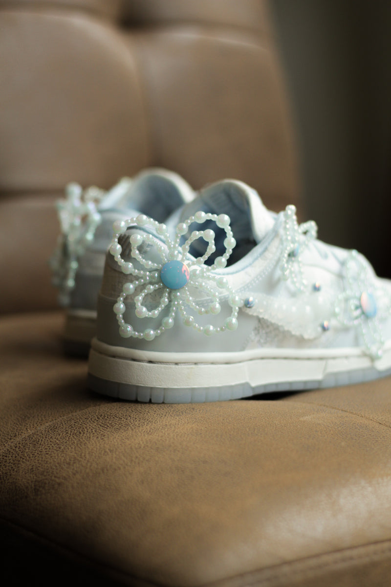 W NIKE DUNK LOW "SUMMIT WHITE/BLUE TINT-WOLF GREY"