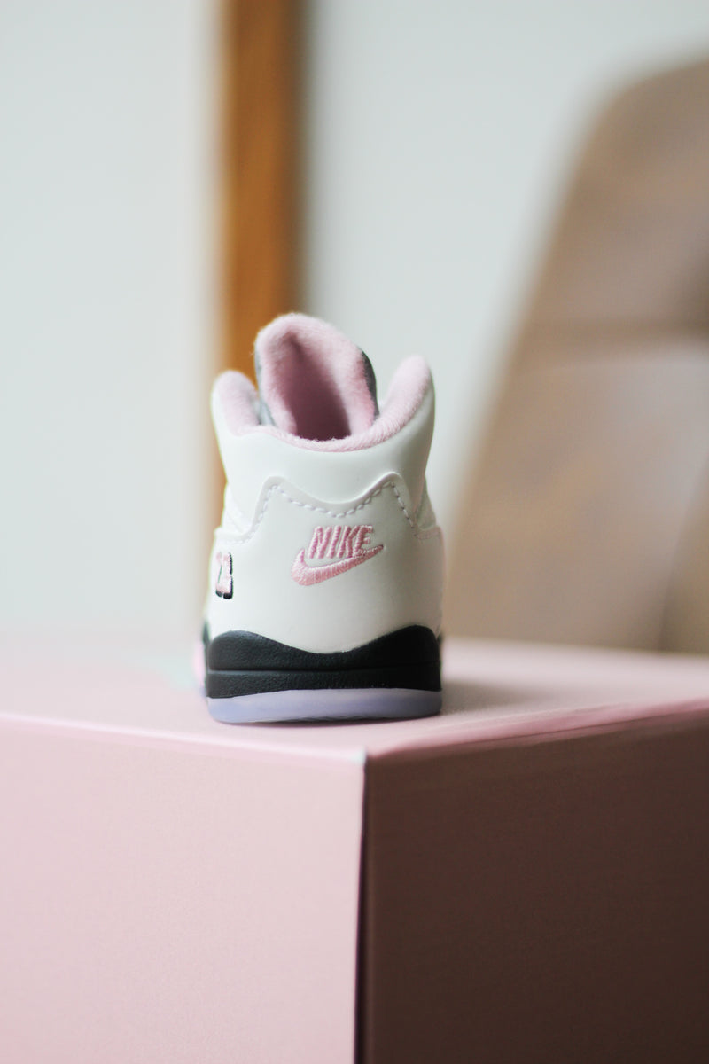 JORDAN 5 RETRO (TD) "WHITE/MED SOFT PINK-BLACK"
