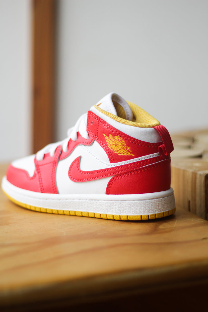 JORDAN 1 MID (PS) "SPEED RED/WHITE-GOLD"