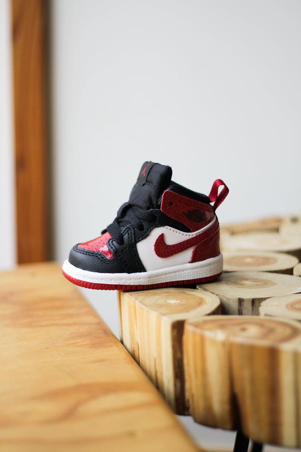 JORDAN 1 MID SE (TD) "BLACK/VARSITY RED-WHITE"