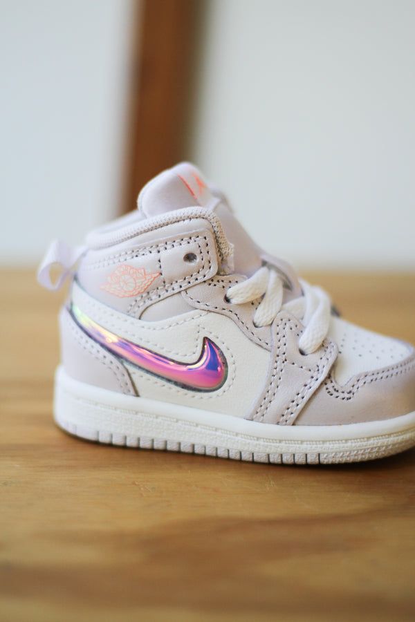 JORDAN 1 MID SE (TD) "BARELY GRAPE/ATOMIC PINK-WHITE"