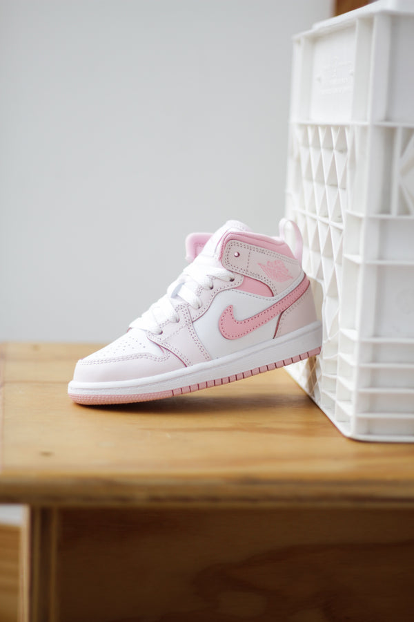 JORDAN 1 MID (TD) "PEARL PINK/MED SOFT PINK-WHITE"
