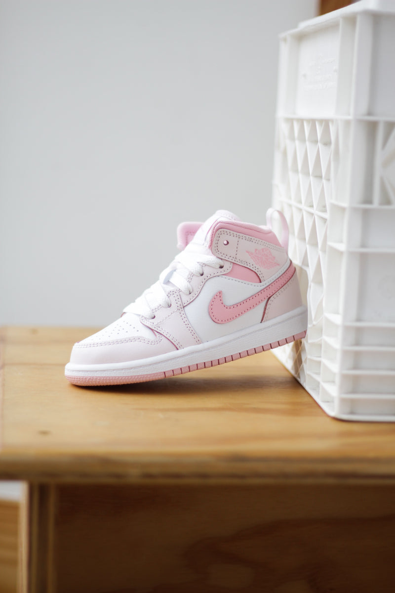 JORDAN 1 MID (TD) "PEARL PINK/MED SOFT PINK-WHITE"