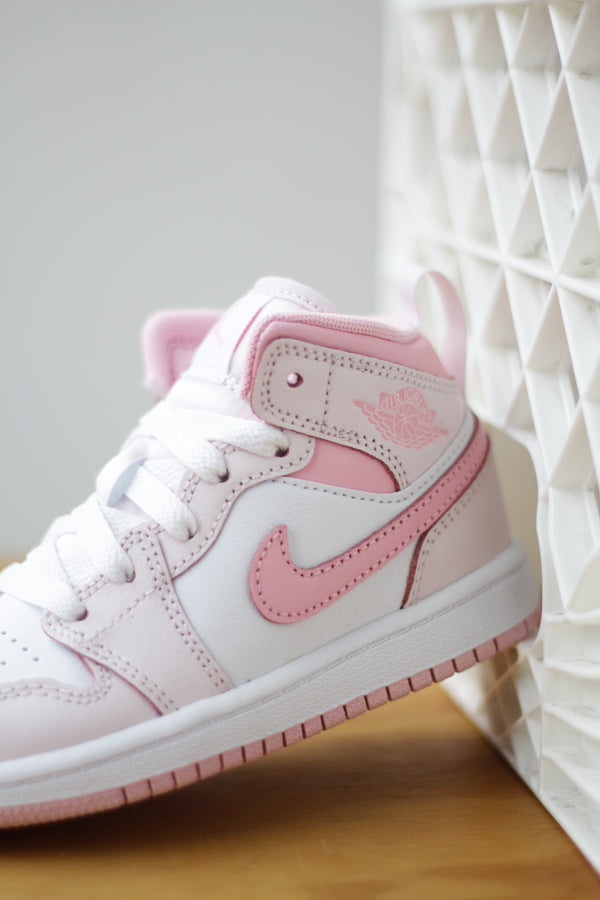 JORDAN 1 MID (TD) "PEARL PINK/MED SOFT PINK-WHITE"