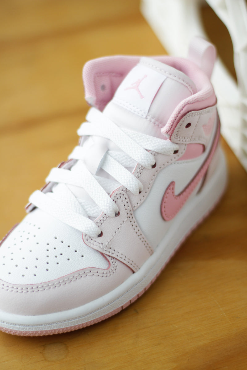 JORDAN 1 MID (TD) "PEARL PINK/MED SOFT PINK-WHITE"