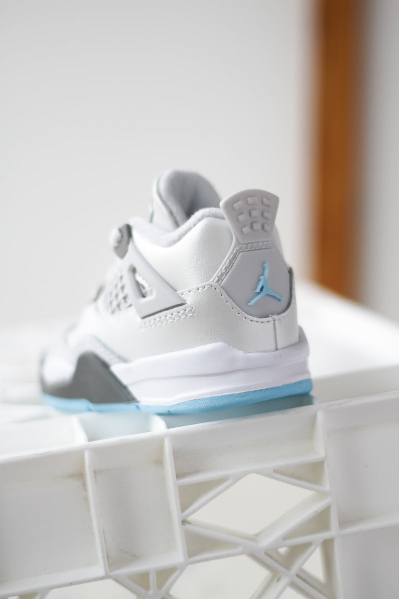 JORDAN 4 RETRO (TD) "PHOTON DUST/BLUE CHILL-FLAT PEWTER-WHITE"