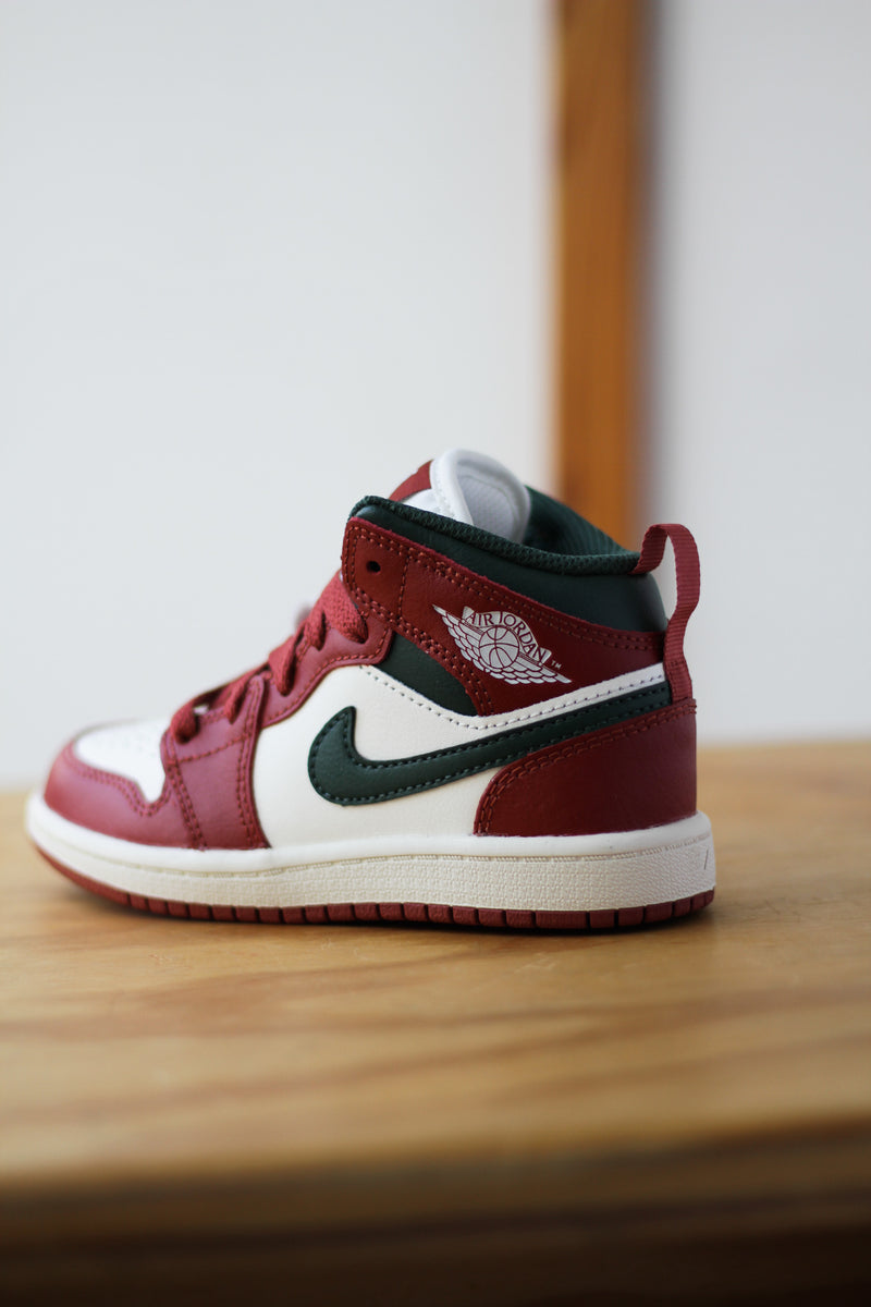 JORDAN 1 MID (PS) "SAIL/MIDNIGHT GREEN-PURE PLATINUM"