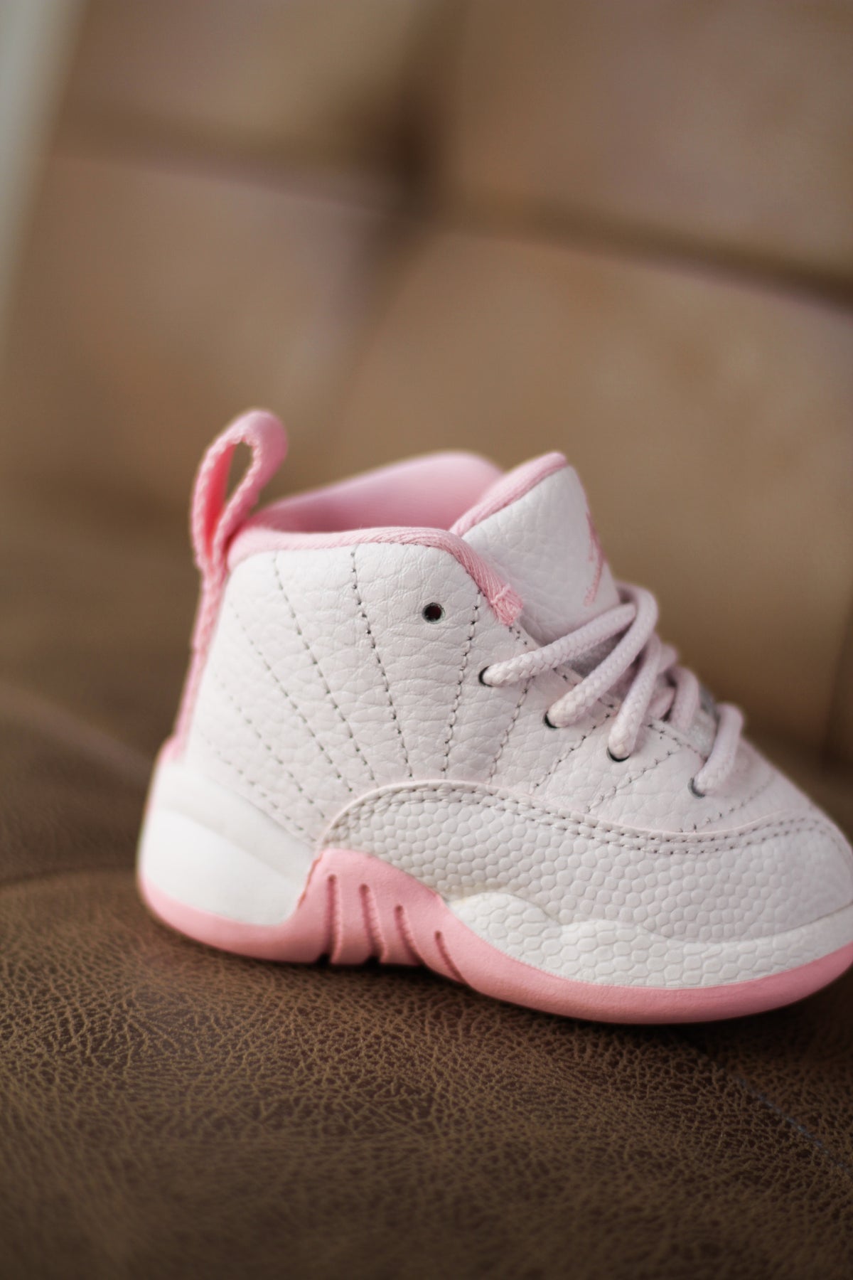 pink & white jordan 12