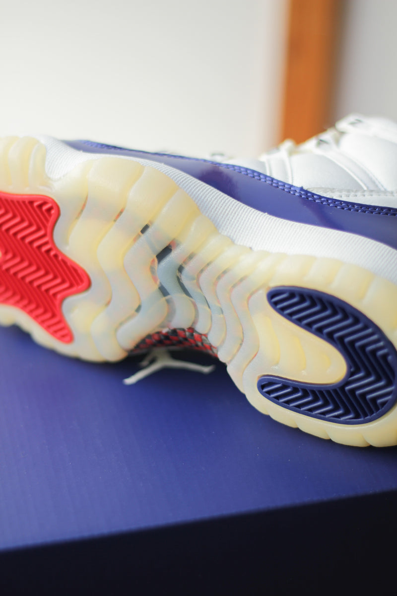 AIR JORDAN 11 RETRO (GS) "DEEP ROYAL BLUE/FIRE RED-SAIL-BLACK"