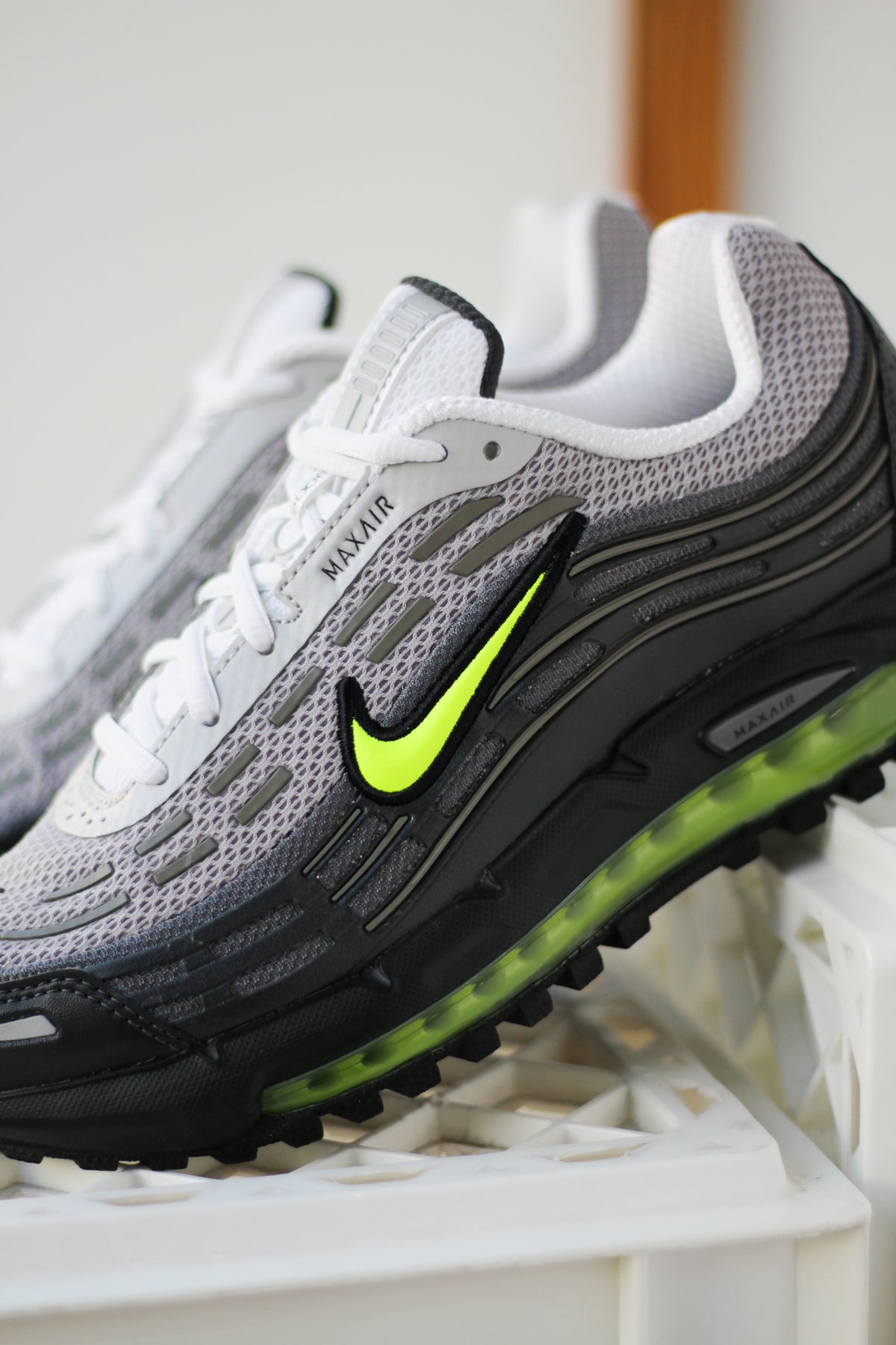 Nike Gray and Neon Yellow Air Max Shoes Men main image 4