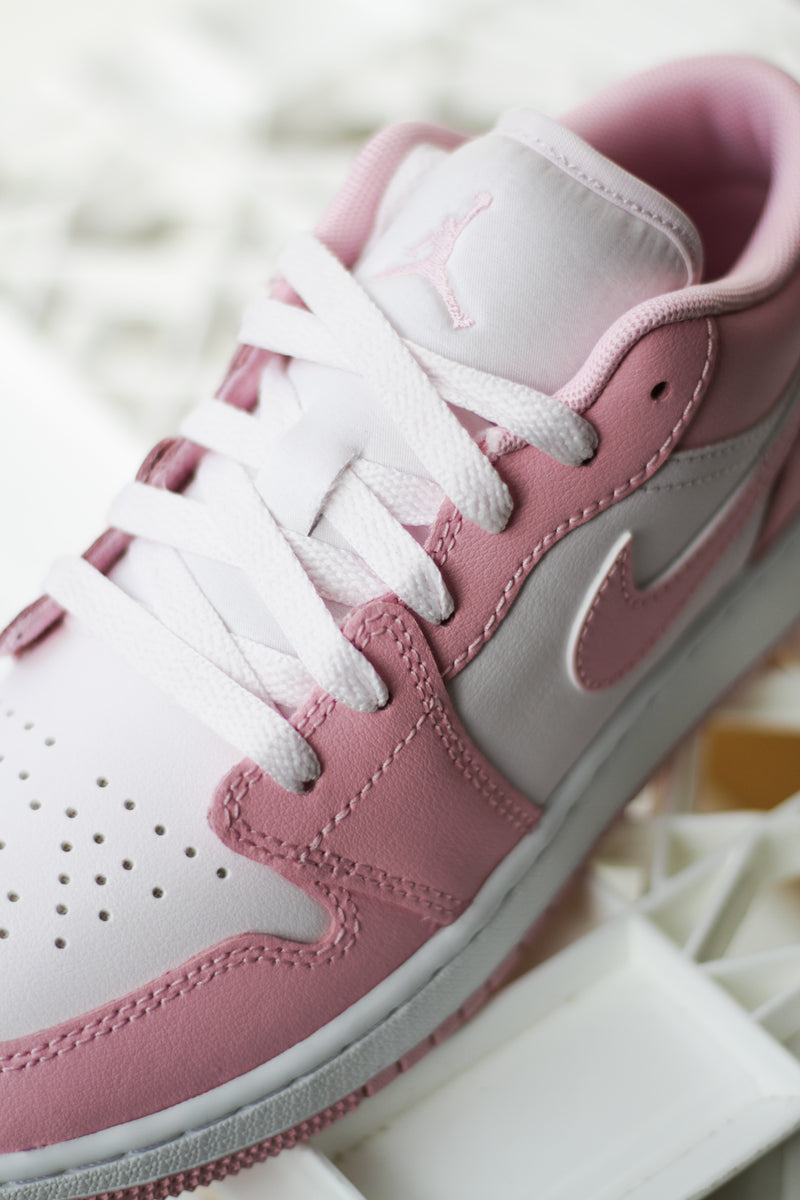 AIR JORDAN 1 LOW (GS) "MED SOFT PINK/PEARL PINK-WHITE"