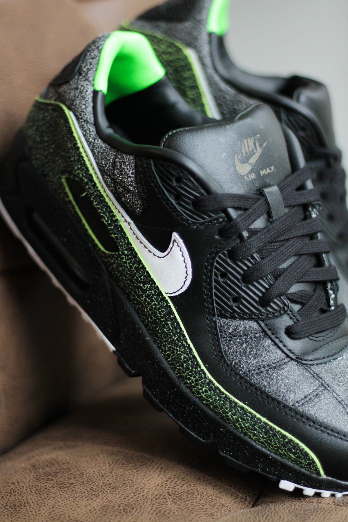 Nike Air Max 90 Sneakers in White, Green, Black 1️⃣3️⃣ Nike Air Max 90 Premium “Year of the Snake”, worn  main image 4