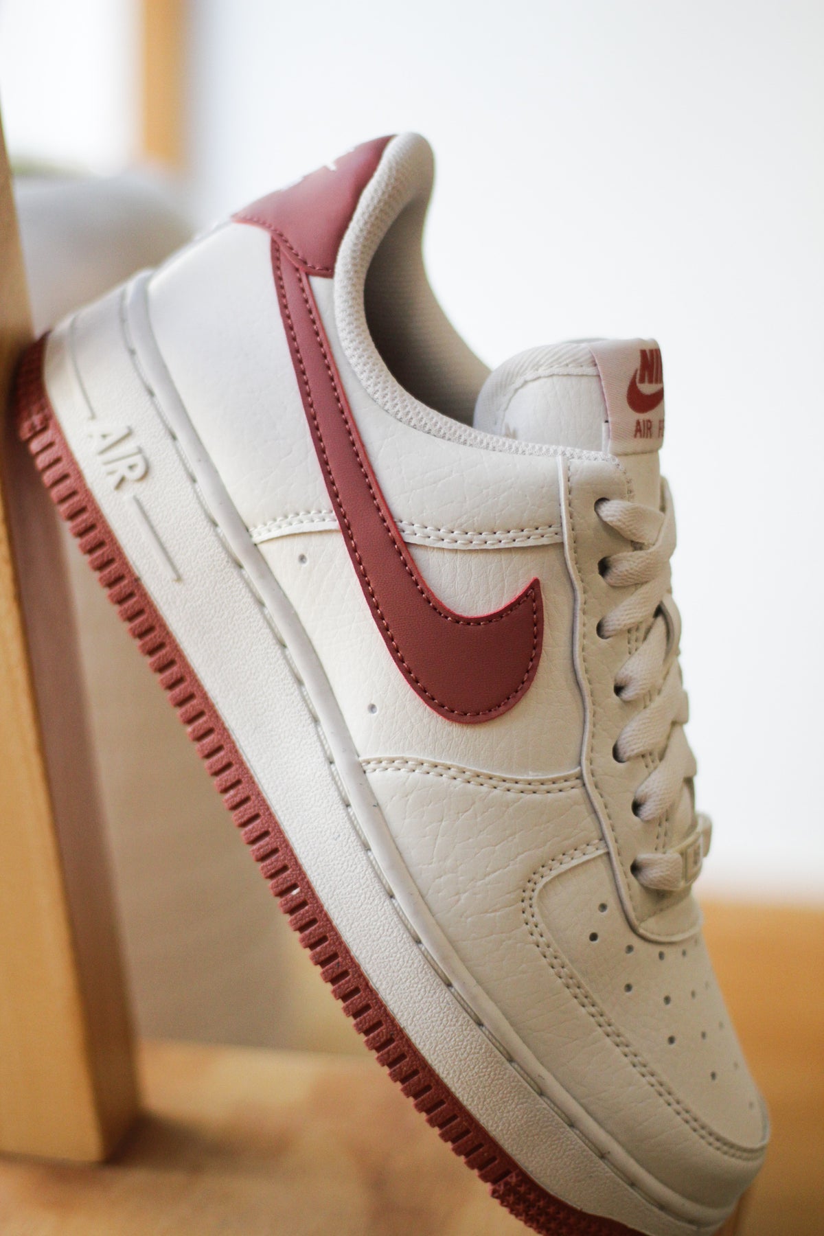 red and brown air force ones