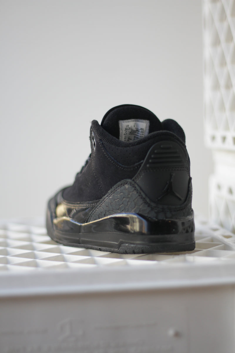 JORDAN 3 RETRO (PS) "BLACK/DARK CHARCOAL"