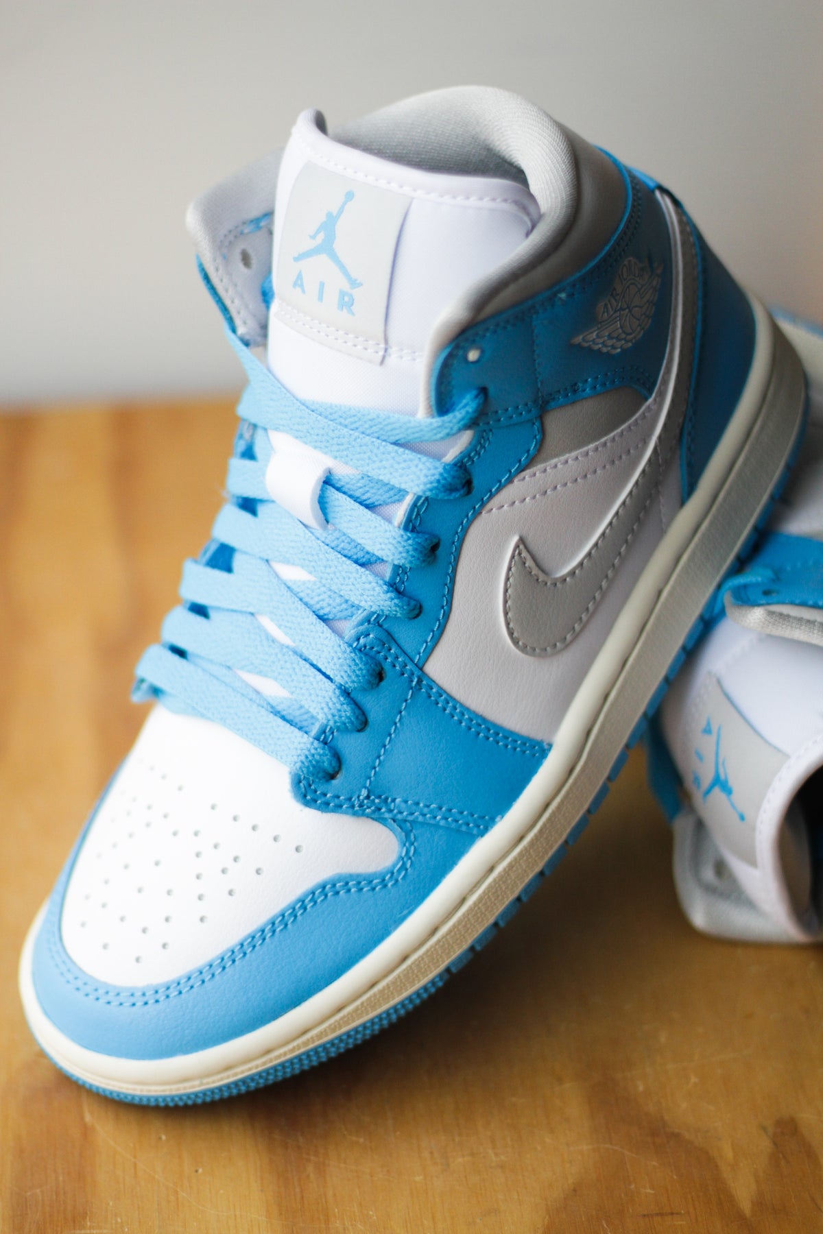 ★NIKE★ Air Jordan 1 Mid W Dark Powder Blue White Sail Neut W AIR JORDAN 1 MID