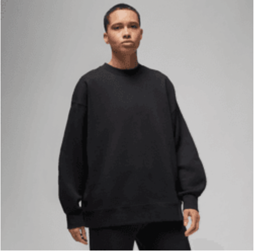 W FLIGHT FLEECE CREWNECK SWEATSHIRT "BLACK"