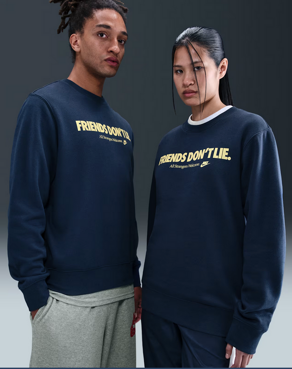 NIKE SPORTSWEAR CLUB CREW "MIDNIGHT NAVY/SOFT YELLOW"