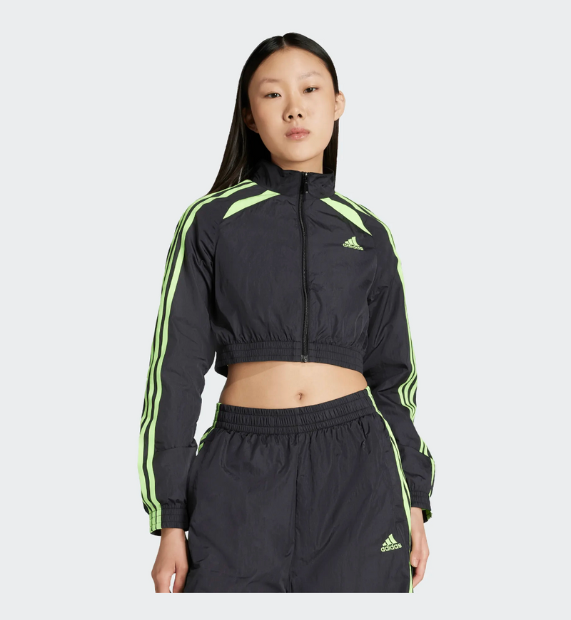 ADIDAS TEAMGEIST ADICOLOR CROPPED VEST "BLACK/SIGNAL GREEN"